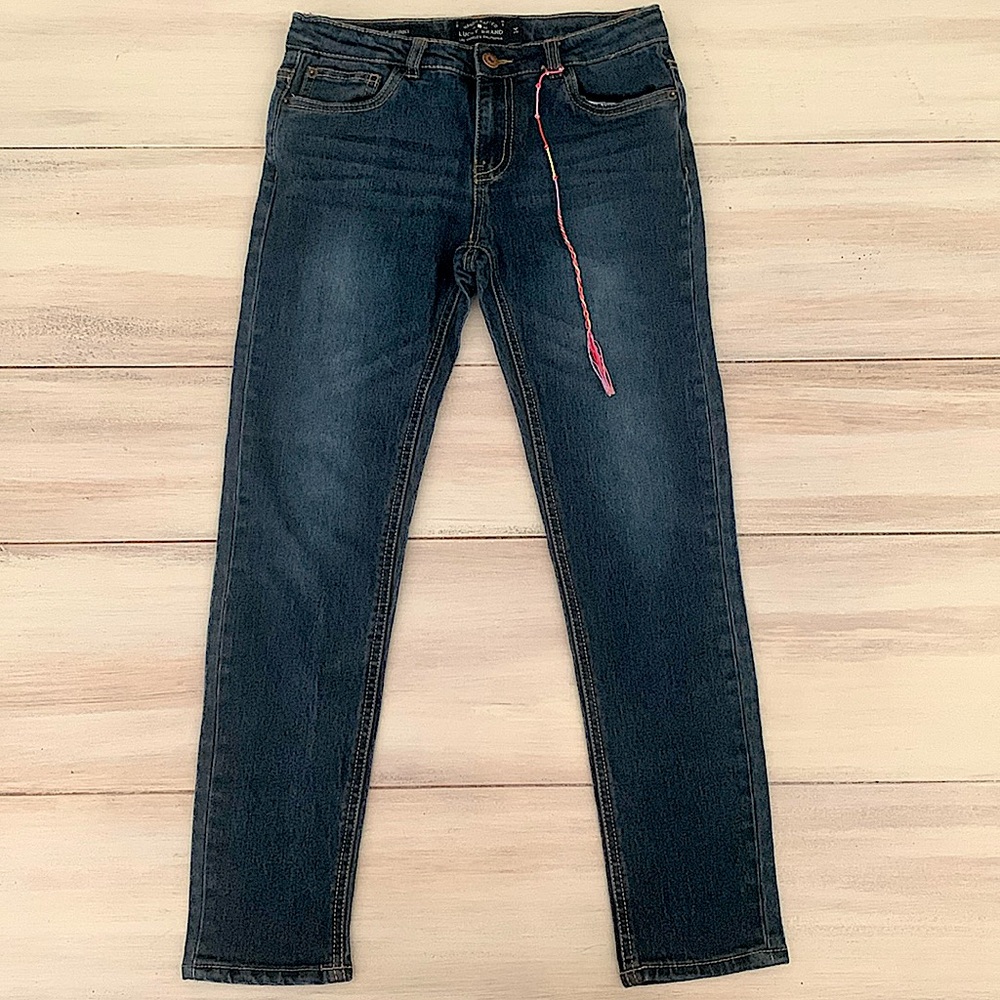 Lucky Brand Zoe Skinny Girls Dark Wash Denim Jeans size 14